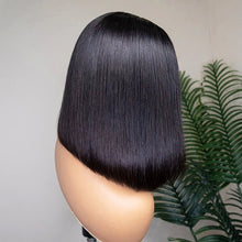 Load image into Gallery viewer, Blunt Cut Double Drawn 180 % Bone Straight Glueless 13x4 HD Lace Frontal Bob Wig
