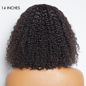 Kinky Curly Glueless 5x5 Closure HD Lace Wig Ready To Go 100% Human Hair 14"