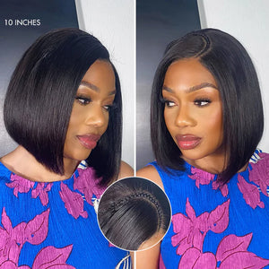 Glueless  Double Drawn Silky Bone Straight  4x4 Lace Closure  Wig