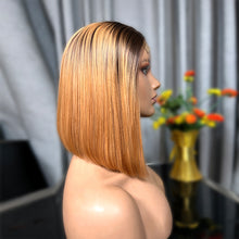 Load image into Gallery viewer, Glueless Silky Blonde Mix Color 4x4 Lace Closure Bob Wig
