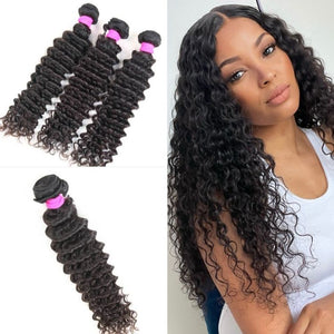 Deep Wave 100% Virgin Human Hair Curly Bundles