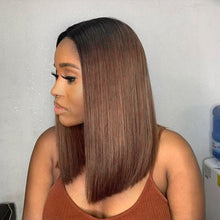 Load image into Gallery viewer, 💥[ BIG SALE ] Cocoa Crush NAIJA Royal HD Lace Blunt Cut Bone Straight 13X4  Glueless Frontal Wig

