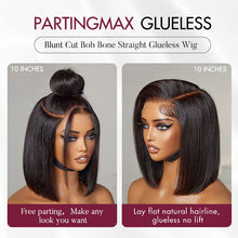 Load image into Gallery viewer, Blunt Cut Double Drawn 180 % Bone Straight Glueless 13x4 HD Lace Frontal Bob Wig
