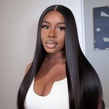 Load image into Gallery viewer, HD Lace Super Natural  Silky Bone Straight Glueless 13x4 Frontal Lace Wig 100% Human Hair 20&quot;
