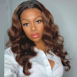 FLASH SALE CHESTNUT BROWN GLUELESS WAVY FRONTLAL WIG 18'' - Naija Beauty Hair